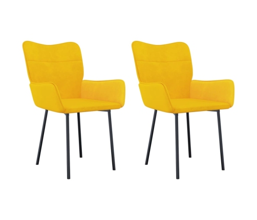 Virtuves Krēsli, 2 Gab., Dzeltens Samts Vidaxl