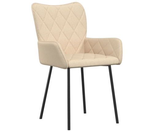 vidaXL virtuves krēsli, 2 gab., krēmkrāsas audums