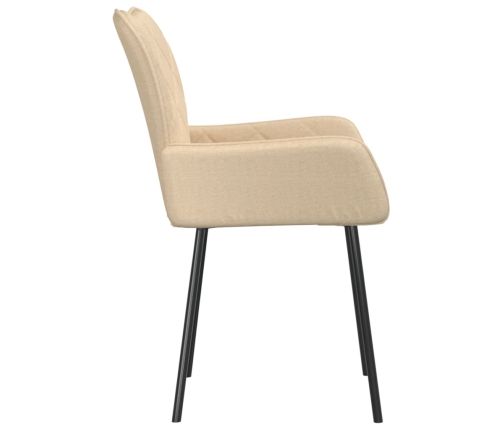 vidaXL virtuves krēsli, 2 gab., krēmkrāsas audums