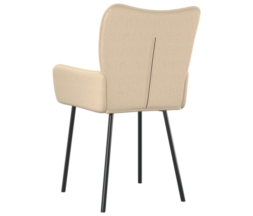 vidaXL virtuves krēsli, 2 gab., krēmkrāsas audums