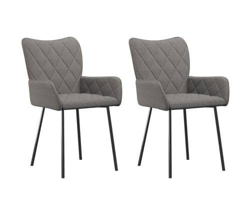Virtuves Krēsli, 2 Gab., Gaiši Pelēks Audums Vidaxl