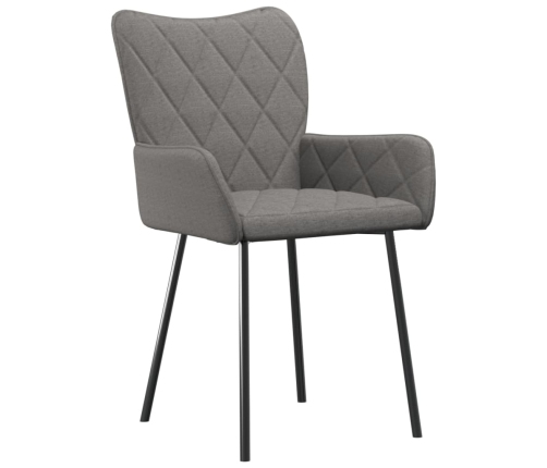 Virtuves Krēsli, 2 Gab., Gaiši Pelēks Audums Vidaxl