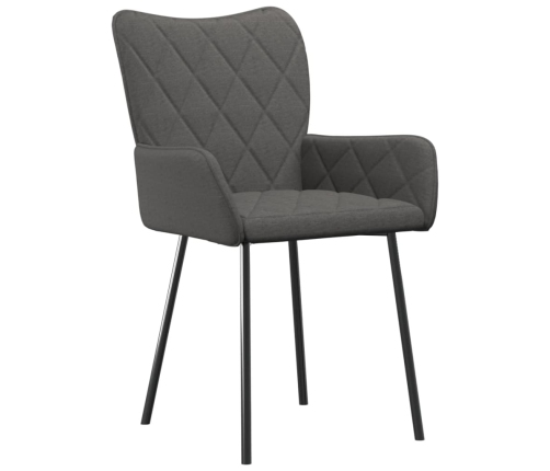 vidaXL virtuves krēsli, 2 gab., tumši pelēks audums