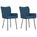 vidaXL virtuves krēsli, 2 gab., zils audums