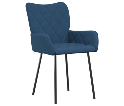 vidaXL virtuves krēsli, 2 gab., zils audums