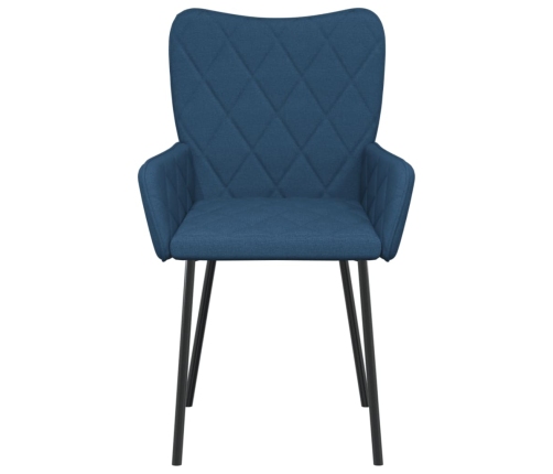 vidaXL virtuves krēsli, 2 gab., zils audums