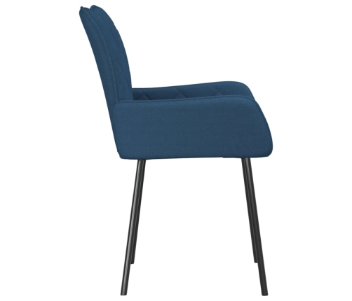 vidaXL virtuves krēsli, 2 gab., zils audums