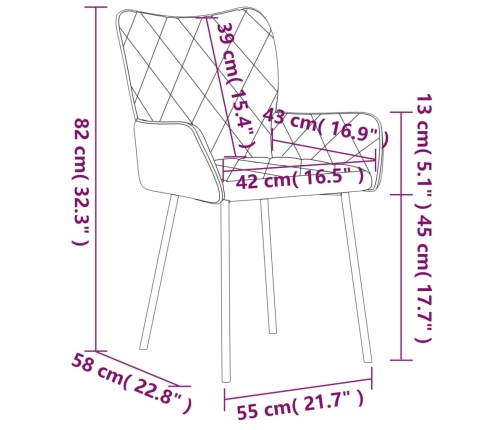 vidaXL virtuves krēsli, 2 gab., zils audums
