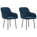 vidaXL virtuves krēsli, 2 gab., zils samts