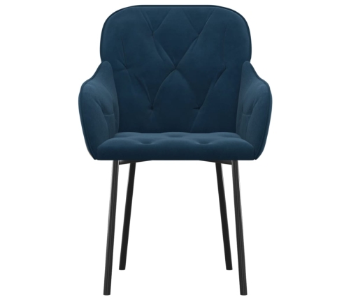 vidaXL virtuves krēsli, 2 gab., zils samts