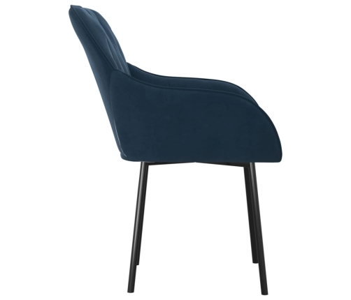 vidaXL virtuves krēsli, 2 gab., zils samts