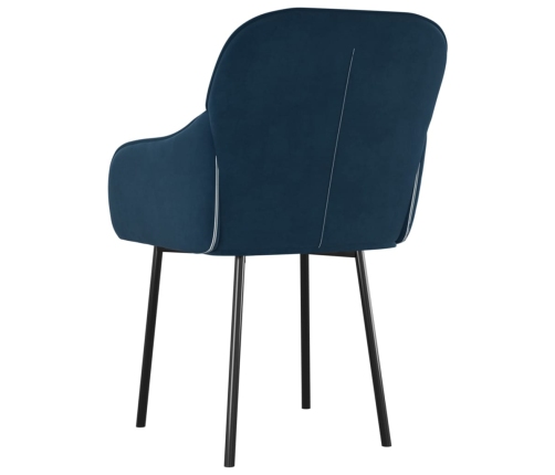 vidaXL virtuves krēsli, 2 gab., zils samts