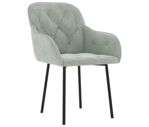 vidaXL virtuves krēsli, 2 gab., gaiši pelēks samts