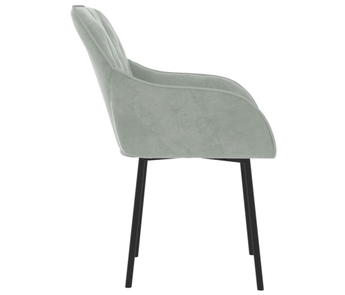 vidaXL virtuves krēsli, 2 gab., gaiši pelēks samts