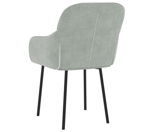 vidaXL virtuves krēsli, 2 gab., gaiši pelēks samts