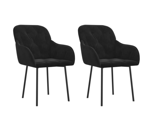 vidaXL virtuves krēsli, 2 gab., melns samts