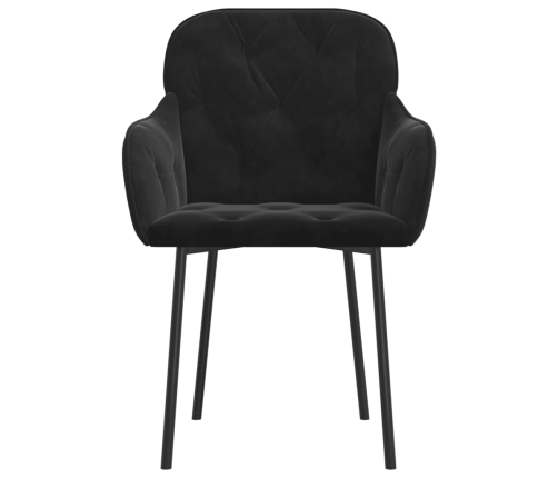 vidaXL virtuves krēsli, 2 gab., melns samts