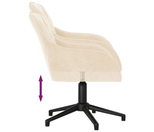 vidaXL biroja krēsls, krēmkrāsas samts