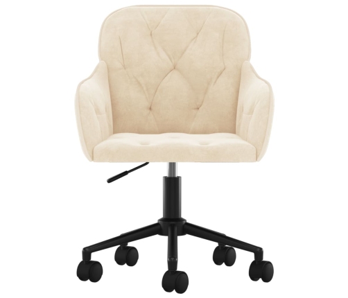 vidaXL biroja krēsls, krēmkrāsas samts