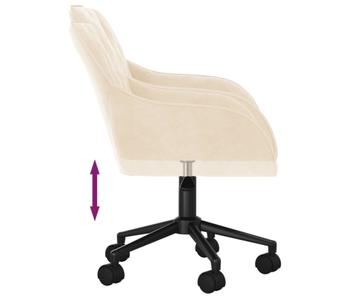 vidaXL biroja krēsls, krēmkrāsas samts