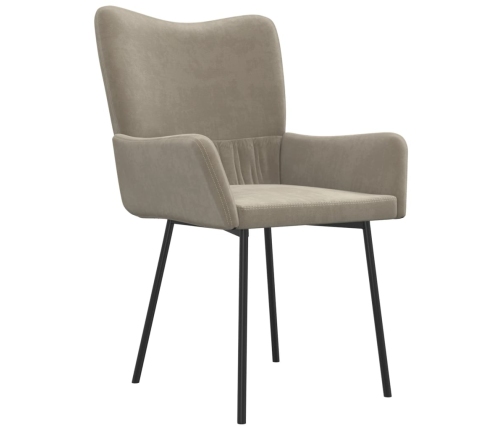 vidaXL virtuves krēsli, 2 gab., gaiši pelēks samts