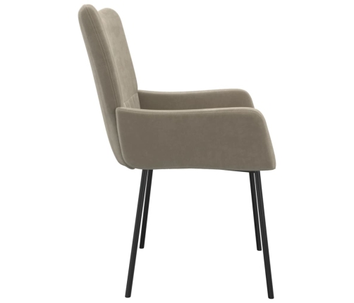 vidaXL virtuves krēsli, 2 gab., gaiši pelēks samts