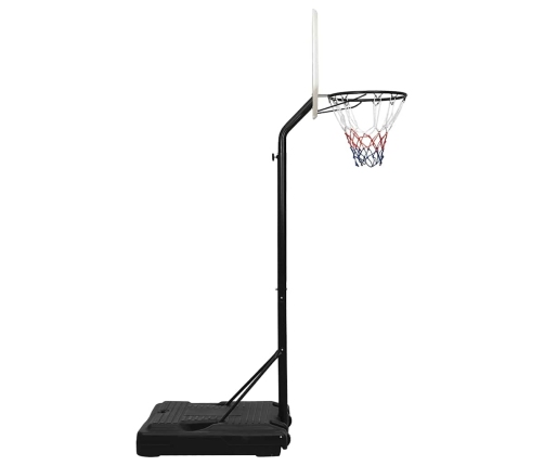 vidaXL basketbola vairogs, balts, 237-307 cm, polietilēns