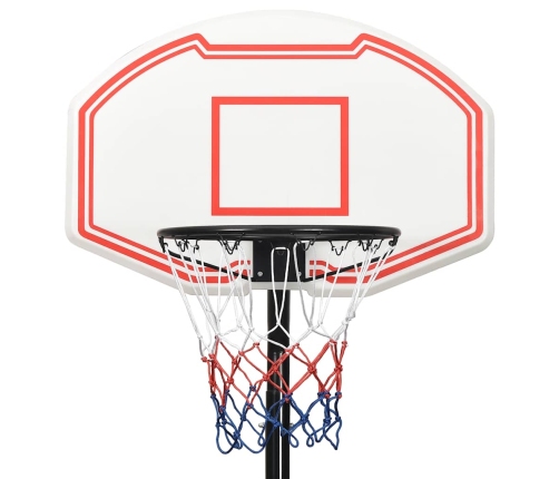 vidaXL basketbola vairogs, balts, 237-307 cm, polietilēns