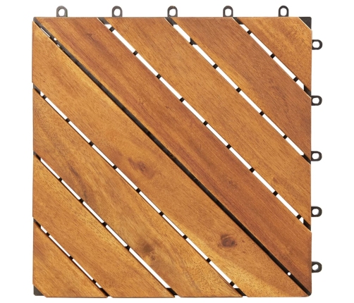 vidaXL terases flīzes, 30 gab., brūnas, 30x30 cm, akācijas masīvkoks