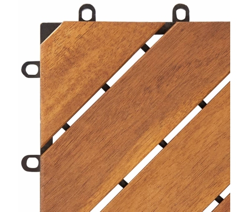 vidaXL terases flīzes, 30 gab., brūnas, 30x30 cm, akācijas masīvkoks