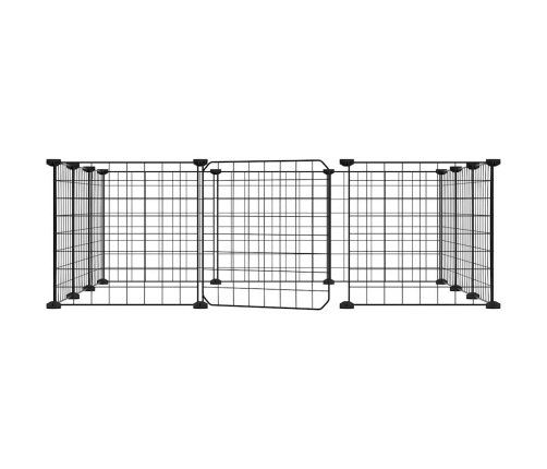 vidaXL 12 paneļu mājdzīvnieku būris, melns, 35x35 cm, tērauds