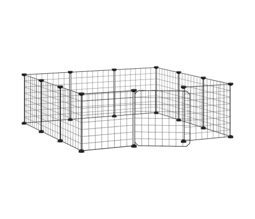 vidaXL 12 paneļu mājdzīvnieku būris, melns, 35x35 cm, tērauds