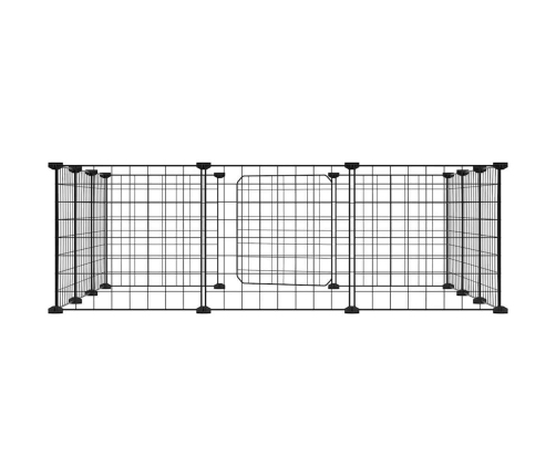 vidaXL 12 paneļu mājdzīvnieku būris, melns, 35x35 cm, tērauds