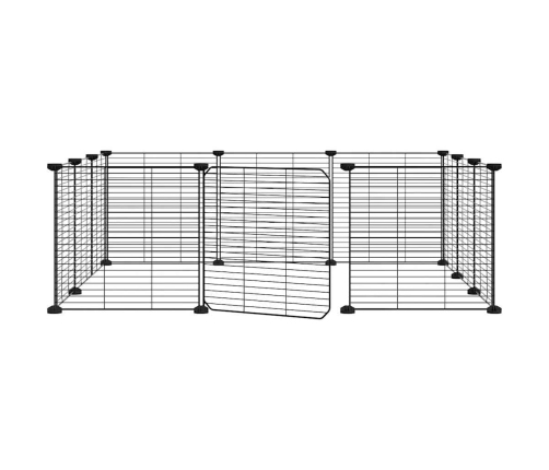 vidaXL 12 paneļu mājdzīvnieku būris, melns, 35x35 cm, tērauds