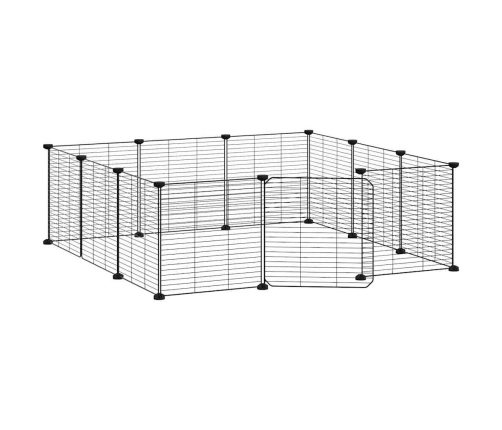 vidaXL 12 paneļu mājdzīvnieku būris, melns, 35x35 cm, tērauds