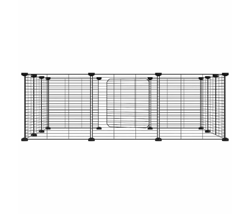 vidaXL 12 paneļu mājdzīvnieku būris, melns, 35x35 cm, tērauds