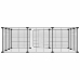 vidaXL 12 paneļu mājdzīvnieku būris, melns, 35x35 cm, tērauds