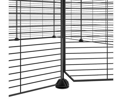 vidaXL 12 paneļu mājdzīvnieku būris, melns, 35x35 cm, tērauds