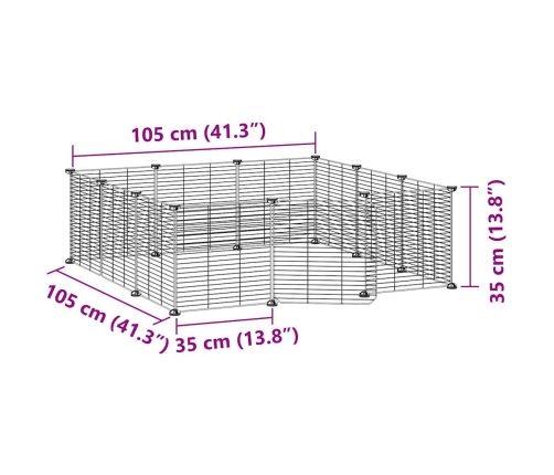 vidaXL 12 paneļu mājdzīvnieku būris, melns, 35x35 cm, tērauds