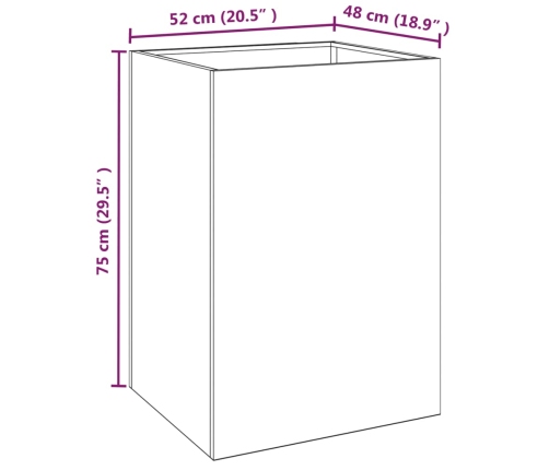 vidaXL dārza puķu kaste, 52x48x75 cm, kortena tērauds