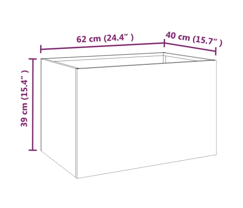 vidaXL dārza puķu kaste, 62x40x39 cm, kortena tērauds