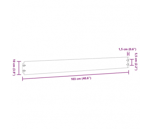 vidaXL zālāju apmales, 50 gab., 10x103 cm, elastīgs kortena tērauds