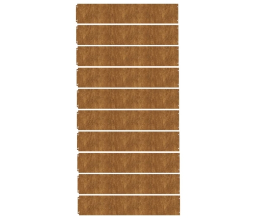 vidaXL zālāju apmales, 10 gab., 20x103 cm, elastīgs kortena tērauds