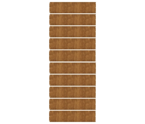 vidaXL zālāju apmales, 10 gab., 25x103 cm, elastīgs kortena tērauds