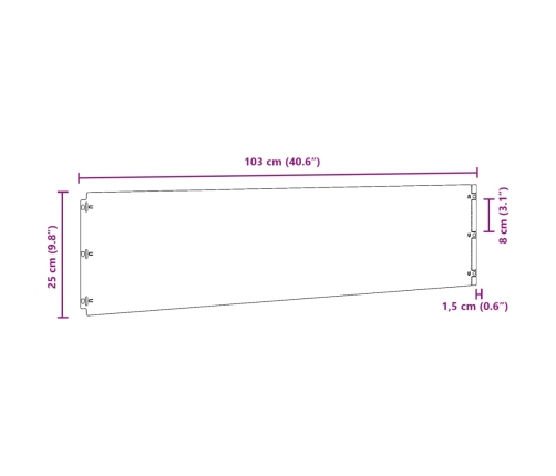 vidaXL zālāju apmales, 10 gab., 25x103 cm, elastīgs kortena tērauds