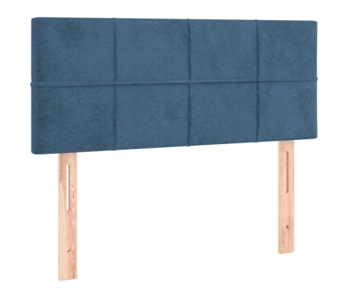 vidaXL gultas galvgalis, 90x5x78/88 cm, tumši zils samts