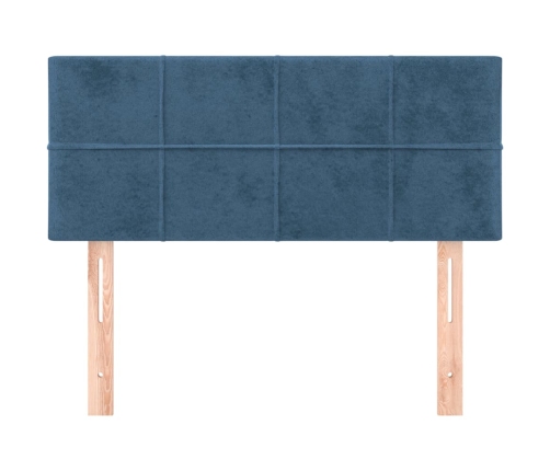 vidaXL gultas galvgalis, 90x5x78/88 cm, tumši zils samts