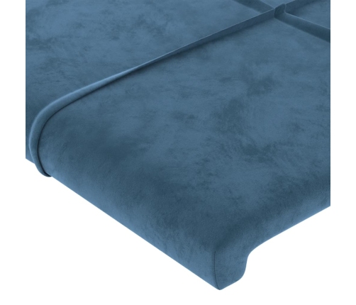 vidaXL gultas galvgalis, 90x5x78/88 cm, tumši zils samts