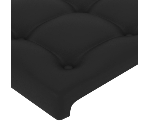 vidaXL gultas galvgalis, 100x5x78/88 cm, melna mākslīgā āda