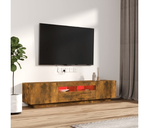 vidaXL 2-daļīgs TV skapīšu komplekts, LED, ozolkoka, inženierijas koks